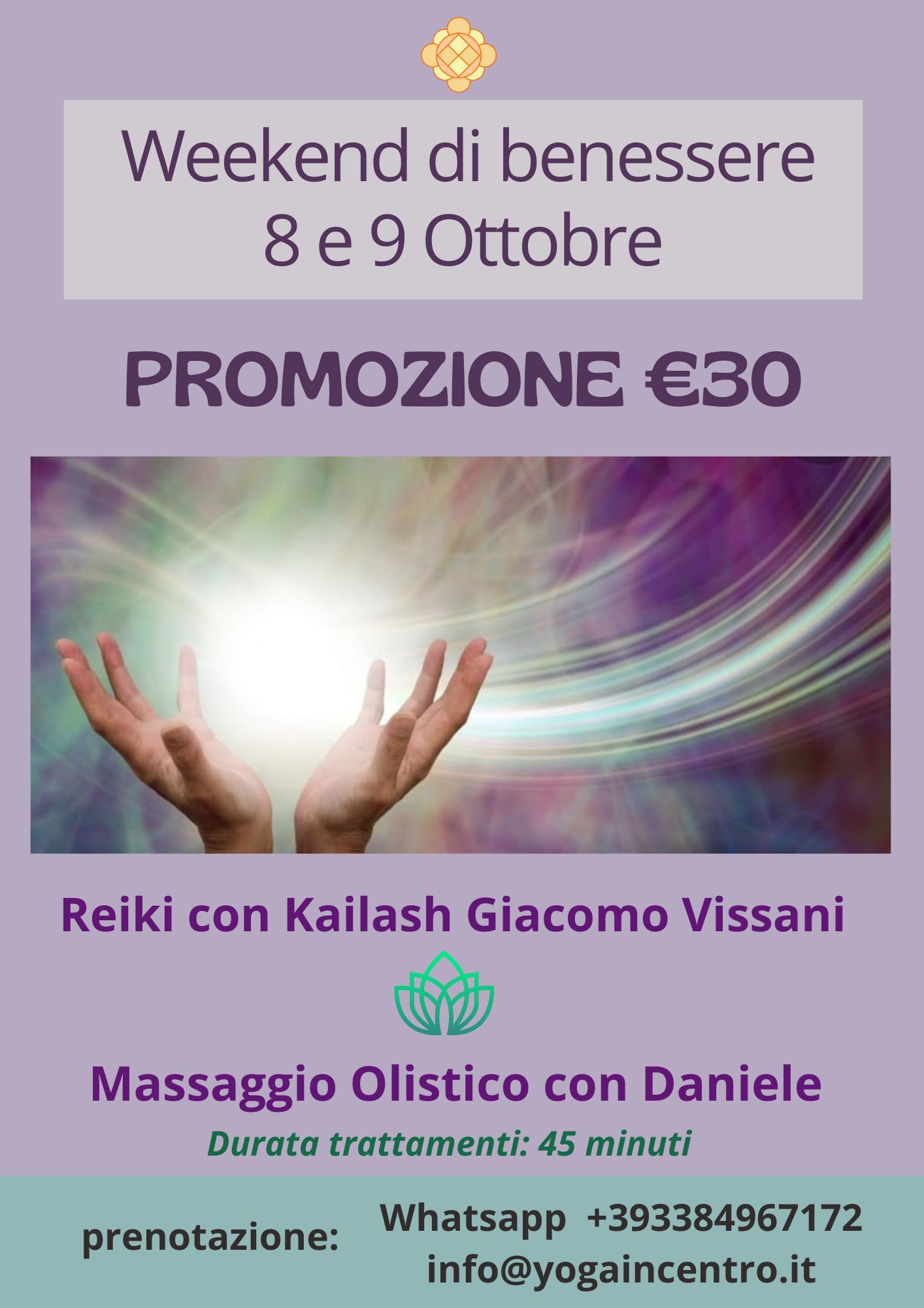 Weekend Benessere Ottobre: Massagi e Reiki
