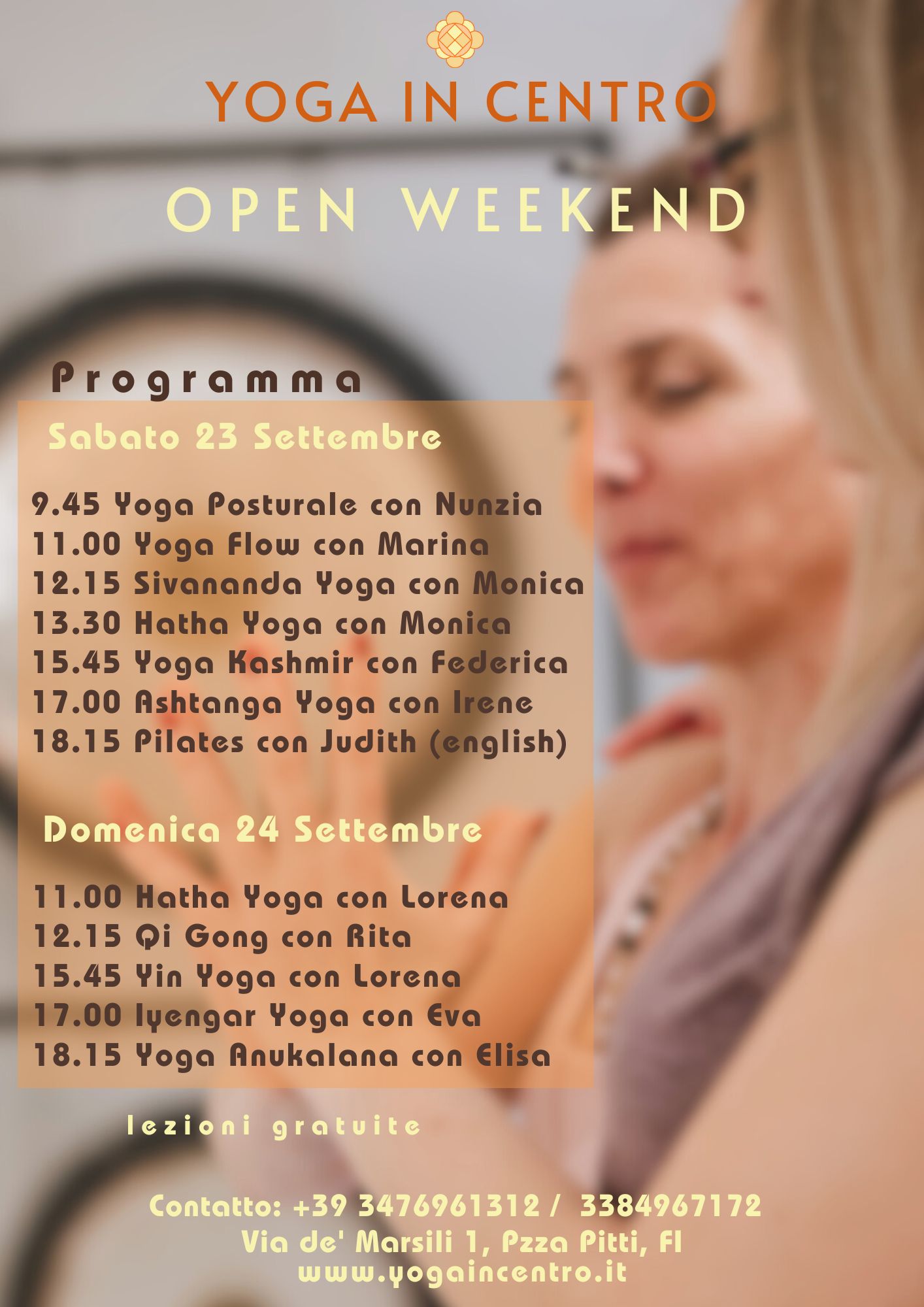 23 e 24 Settembre: Yoga Open Weekend