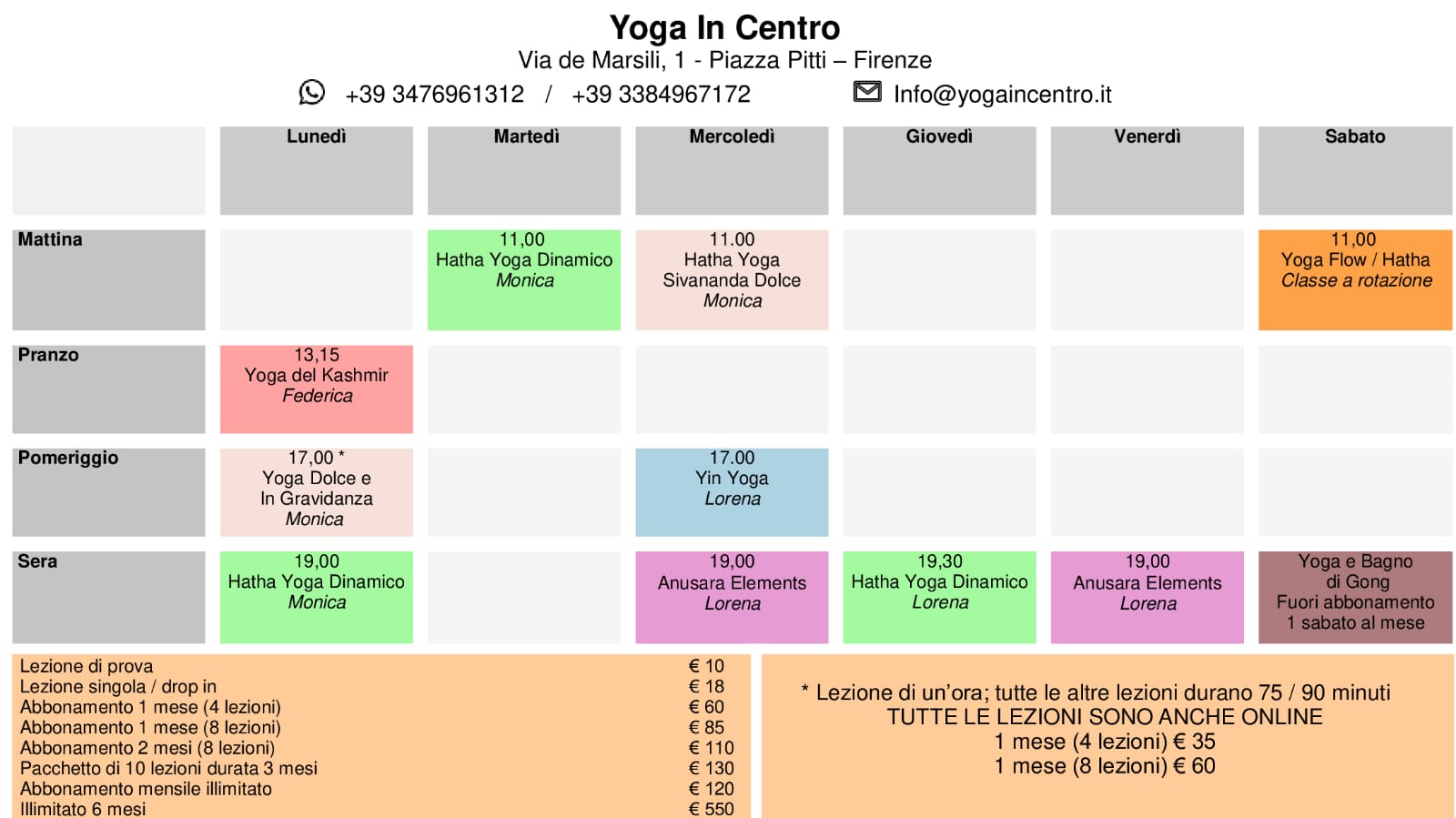 September 5th: Re-opening Yoga in Centro